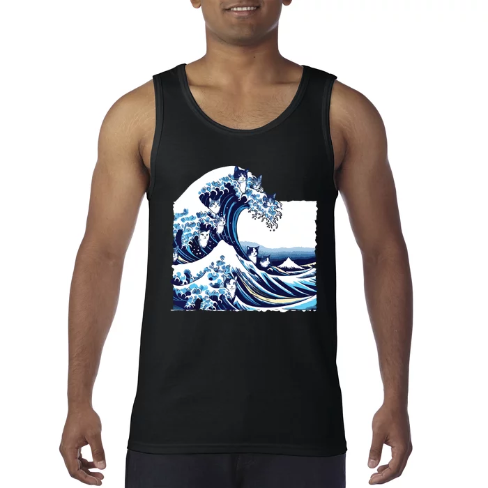 Blue Cats Wave For Kamala Funny Cat Owners Kamala Harris Tank Top