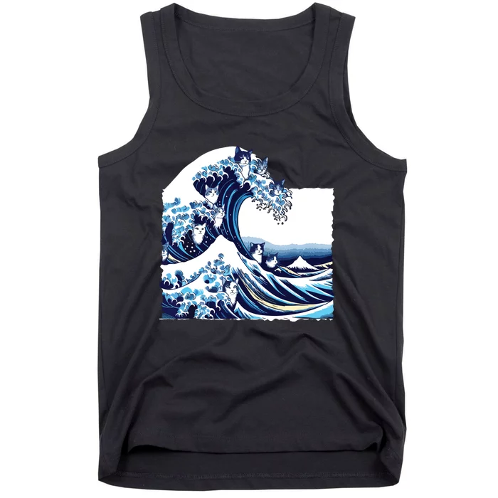 Blue Cats Wave For Kamala Funny Cat Owners Kamala Harris Tank Top