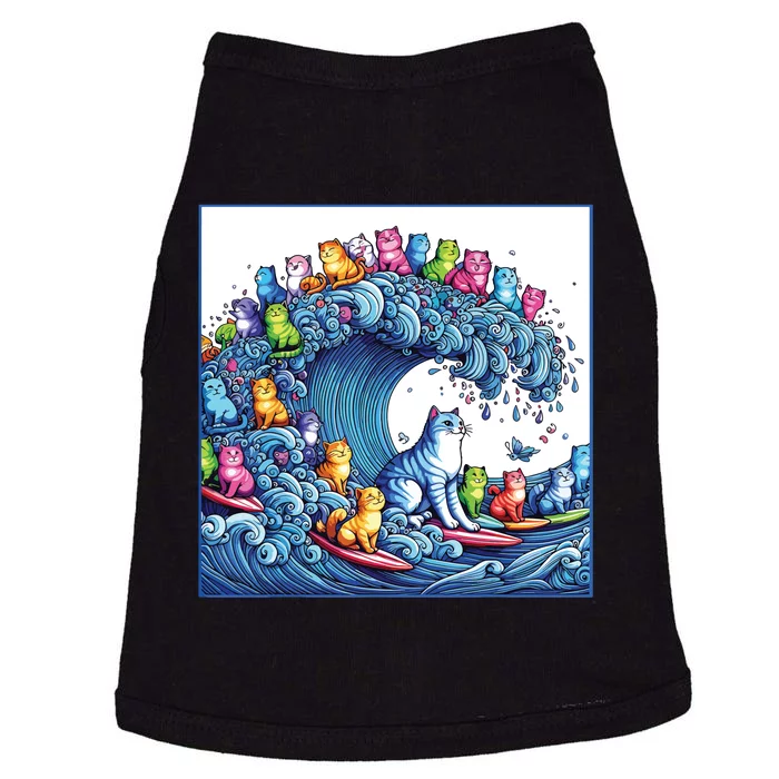 Blue Cats Wave For Kamala Funny Doggie Tank