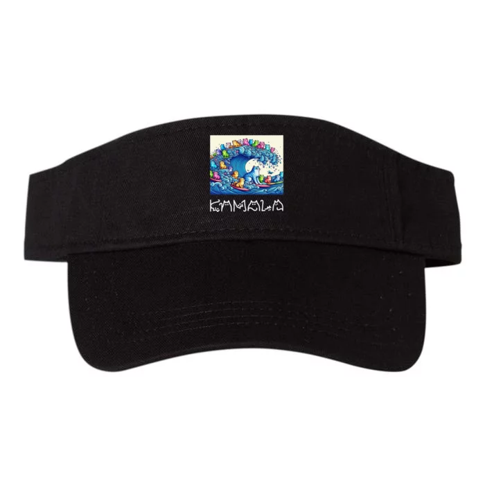 Blue Cats Wave For Kamala Harris Funny Valucap Bio-Washed Visor