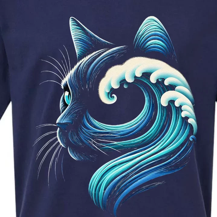 Blue Cats Wave For Kamala Funny Blue Wave Of Cat Ladies Gift Sueded Cloud Jersey T-Shirt