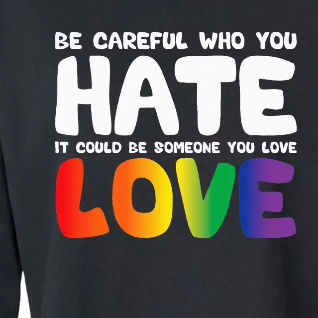 Be Careful Who You Hate It Could Be Someone You Love Cropped Pullover Crew