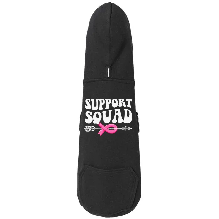 Breast Cancer Warrior Support Squad Breast Cancer Awareness Doggie 3-End Fleece Hoodie