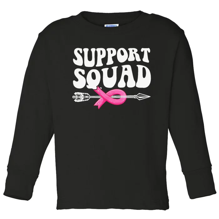 Breast Cancer Warrior Support Squad Breast Cancer Awareness Toddler Long Sleeve Shirt