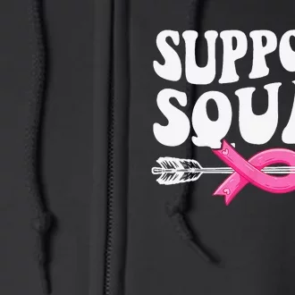 Breast Cancer Warrior Support Squad Breast Cancer Awareness Full Zip Hoodie