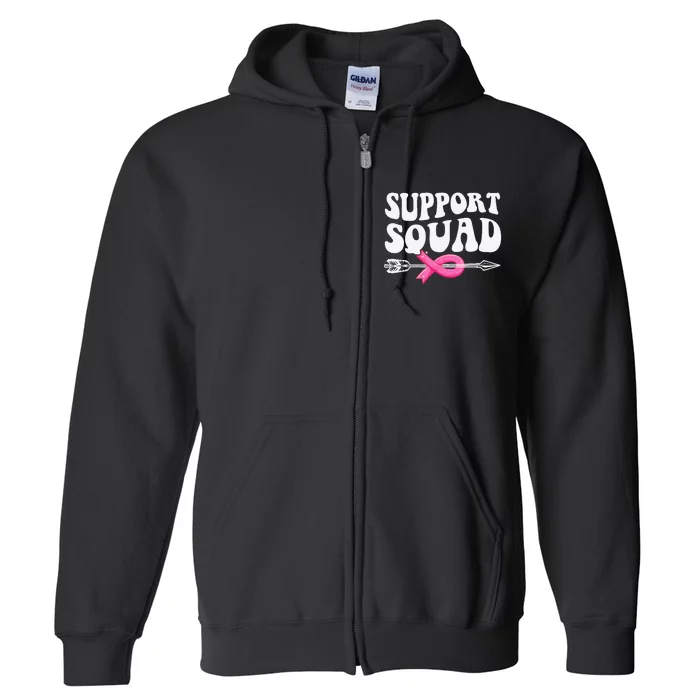 Breast Cancer Warrior Support Squad Breast Cancer Awareness Full Zip Hoodie