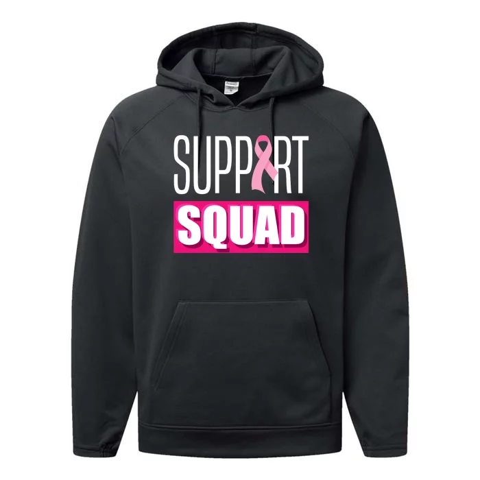 Breast Cancer Warrior Support Squad Breast Cancer Awareness We Wear Pink Performance Fleece Hoodie