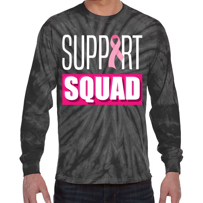 Breast Cancer Warrior Support Squad Breast Cancer Awareness We Wear Pink Tie-Dye Long Sleeve Shirt