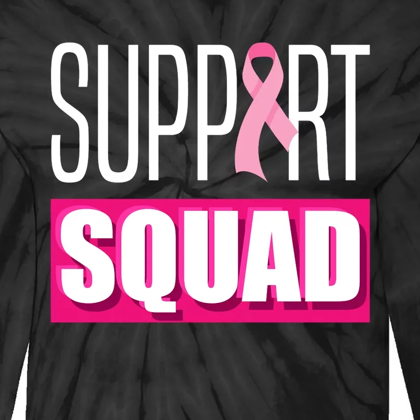 Breast Cancer Warrior Support Squad Breast Cancer Awareness We Wear Pink Tie-Dye Long Sleeve Shirt