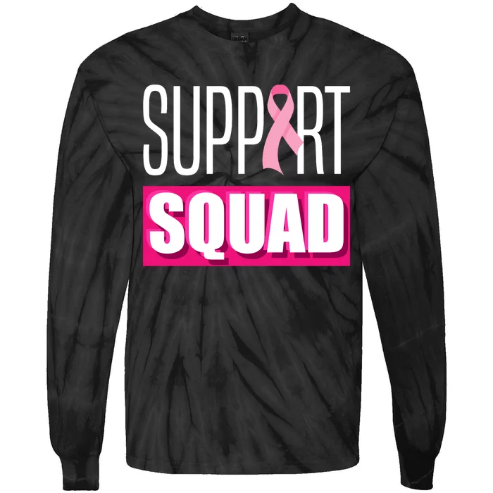 Breast Cancer Warrior Support Squad Breast Cancer Awareness We Wear Pink Tie-Dye Long Sleeve Shirt