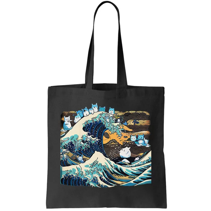 Blue Cats Wave For Kamala Funny Cat Lady President Tote Bag