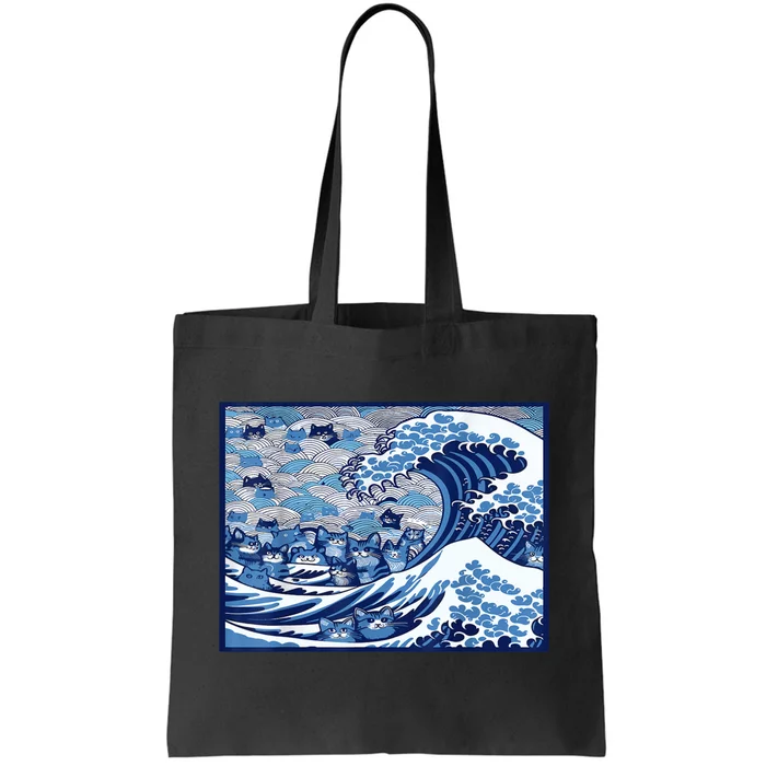 Blue Cats Wave For Kamala Funny Tote Bag