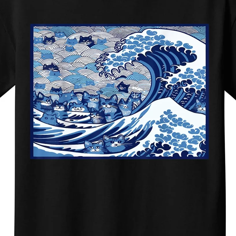 Blue Cats Wave For Kamala Funny Kids T-Shirt