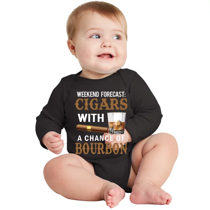 Bourbon, Cigar, Whiskey, Alcohol, Funny Baby Long Sleeve Bodysuit