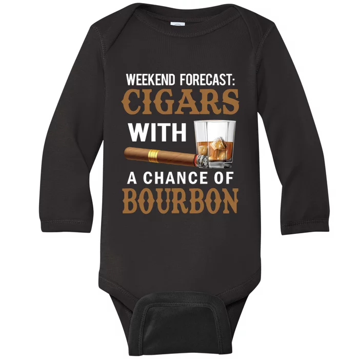 Bourbon, Cigar, Whiskey, Alcohol, Funny Baby Long Sleeve Bodysuit