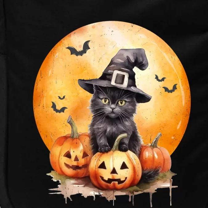 Black Cat Witch Hat Pumpkin Gift Impact Tech Backpack