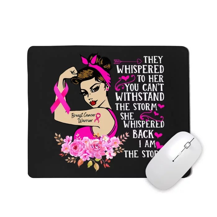 Breast Cancer Warrior Empowering Pink Ribbon Design Mousepad