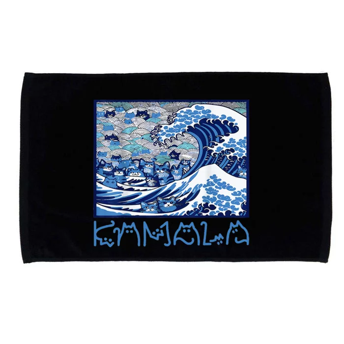 Blue Cats Wave For Kamala Funny 2024 Microfiber Hand Towel