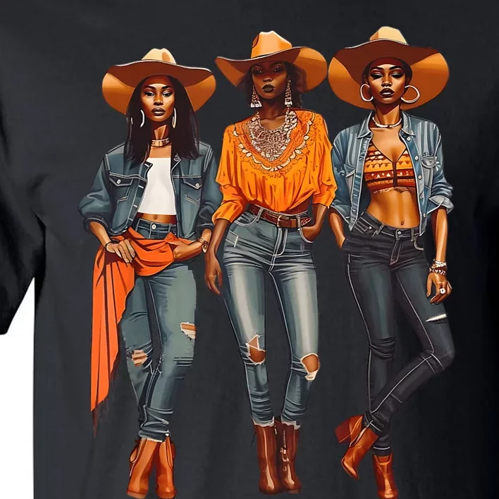 Black Cowgirl Western Rodeo Melanin Black History Texas Tall T-Shirt