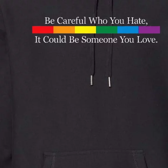 Be Careful Who You Hate It Could Be Someone You Love Premium Hoodie