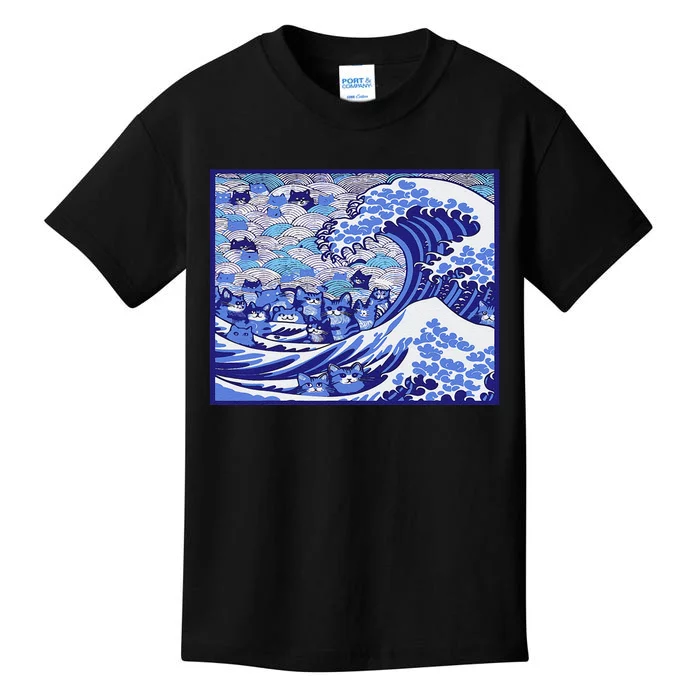 Blue Cats Wave For Kamala Funny Gift Kids T-Shirt