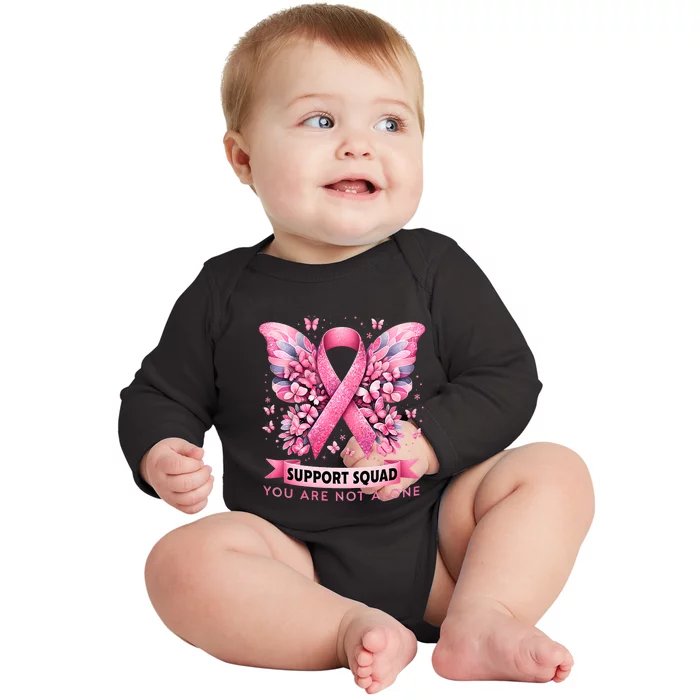 Breast Cancer Warrior Breast Cancer Awareness Support Squad Baby Long Sleeve Bodysuit