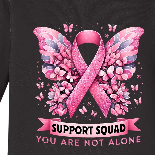 Breast Cancer Warrior Breast Cancer Awareness Support Squad Baby Long Sleeve Bodysuit