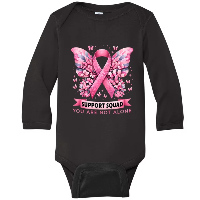 Breast Cancer Warrior Breast Cancer Awareness Support Squad Baby Long Sleeve Bodysuit