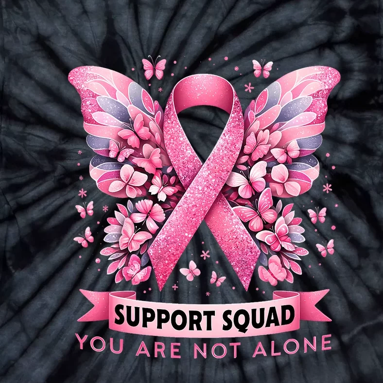 Breast Cancer Warrior Breast Cancer Awareness Support Squad Tie-Dye T-Shirt