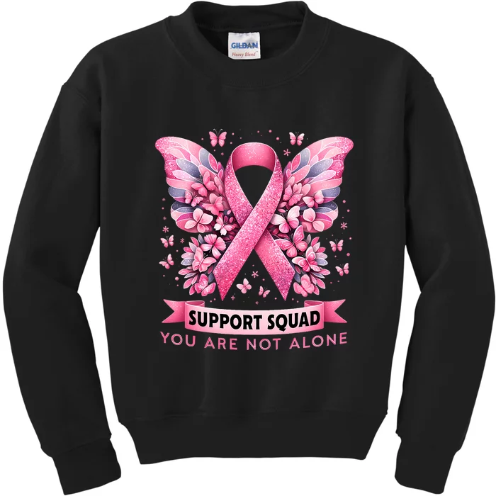 Breast Cancer Warrior Breast Cancer Awareness Support Squad Kids Sweatshirt