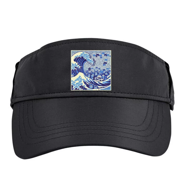 Blue Cats Wave For Kamala Funny Cat Lady Adult Drive Performance Visor