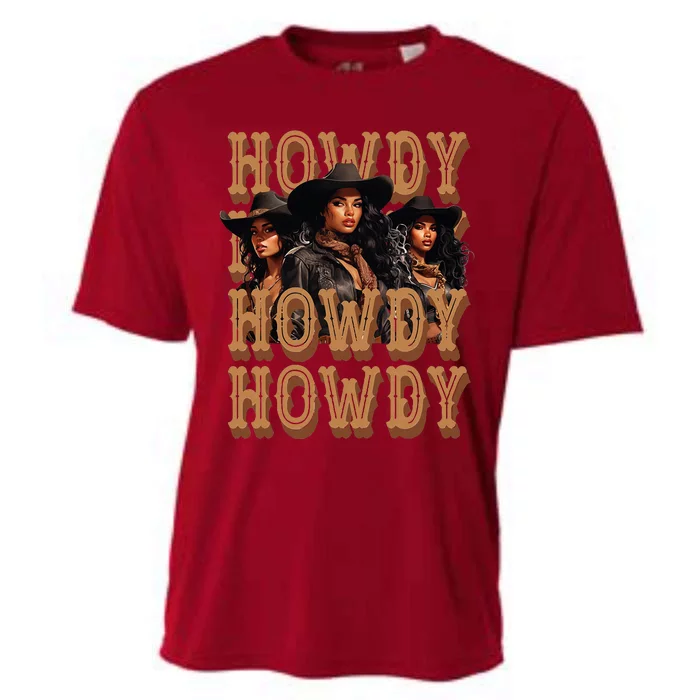 Black Cowgirls Western Rodeo Melanin Black History Howdy Cooling Performance Crew T-Shirt