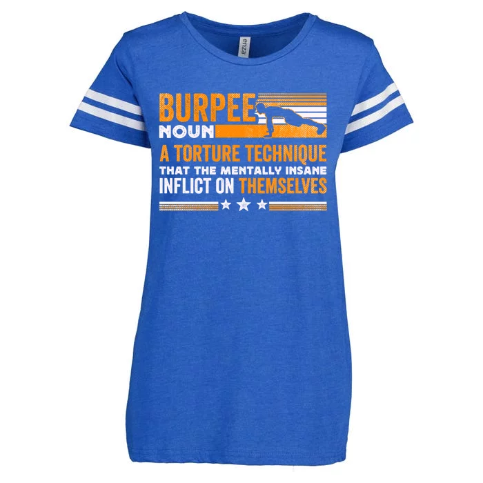 Burpee Calisthenics Workout Gift Enza Ladies Jersey Football T-Shirt