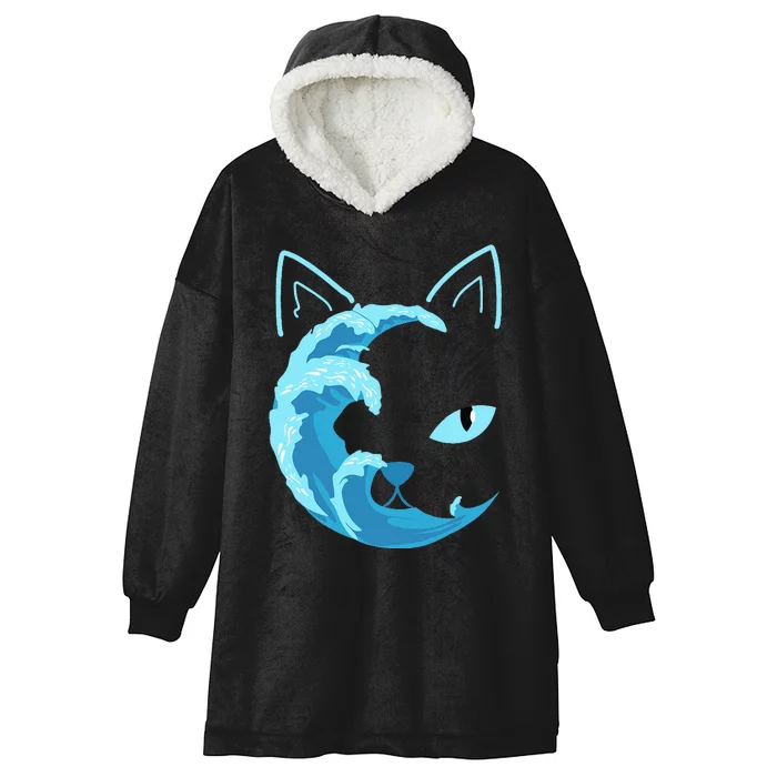 Blue Cats Wave For Kamala Funny Blue Wave Of Cat Ladies Hooded Wearable Blanket