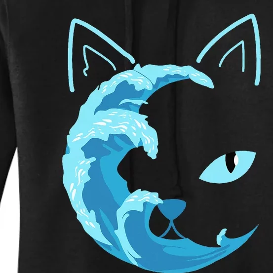 Blue Cats Wave For Kamala Funny Blue Wave Of Cat Ladies Women's Pullover Hoodie