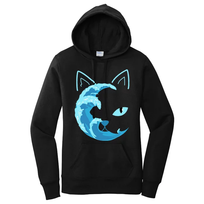 Blue Cats Wave For Kamala Funny Blue Wave Of Cat Ladies Women's Pullover Hoodie