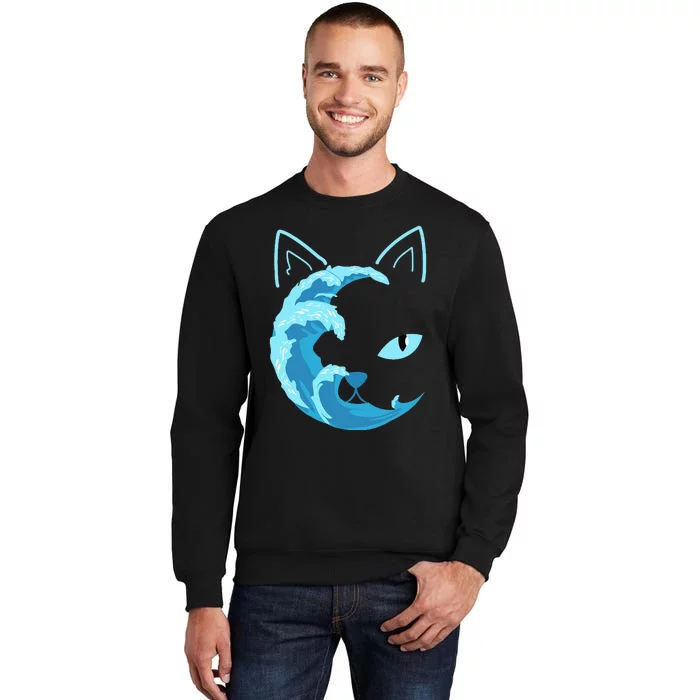 Blue Cats Wave For Kamala Funny Blue Wave Of Cat Ladies Tall Sweatshirt