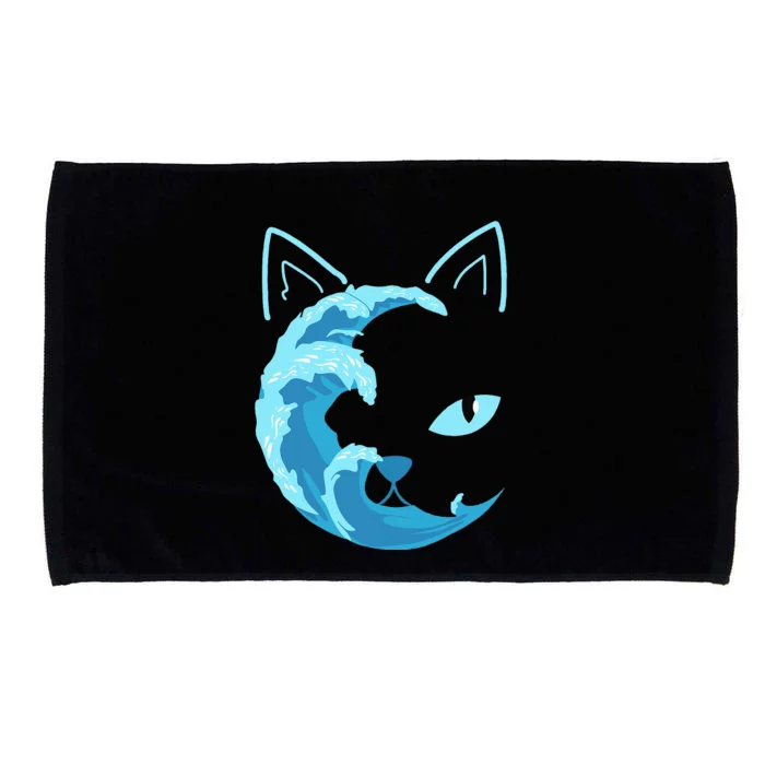 Blue Cats Wave For Kamala Funny Blue Wave Of Cat Ladies Microfiber Hand Towel