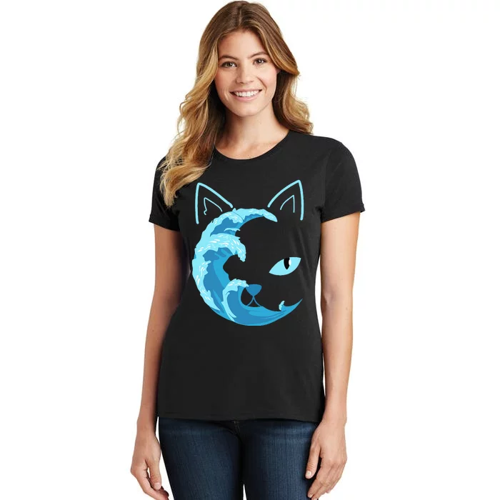 Blue Cats Wave For Kamala Funny Blue Wave Of Cat Ladies Women's T-Shirt