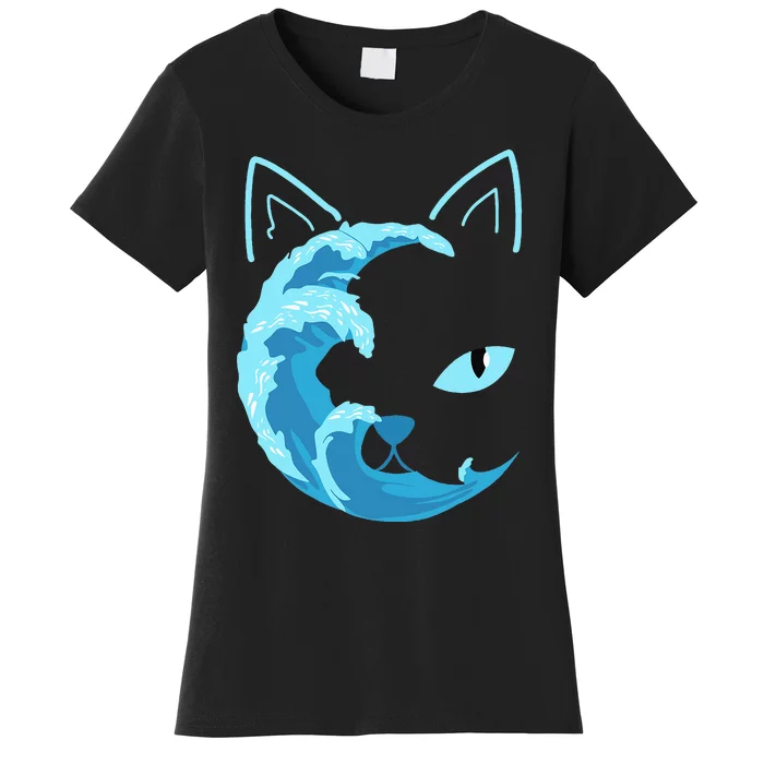 Blue Cats Wave For Kamala Funny Blue Wave Of Cat Ladies Women's T-Shirt