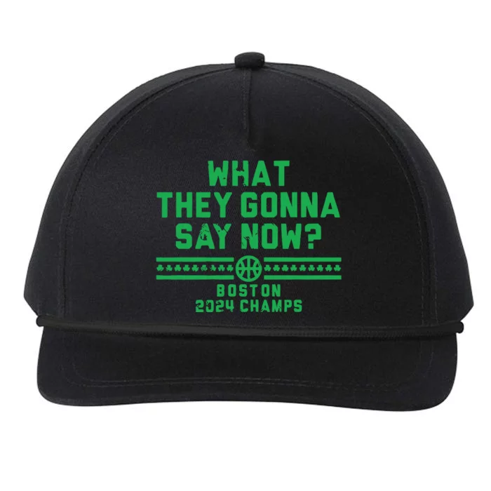 Boston Champs What They Gonna Say Now Snapback Five-Panel Rope Hat