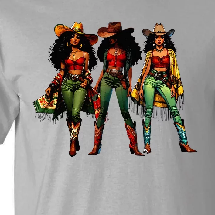 Black Cowgirl Western Rodeo Melanin Juneteenth Tall T-Shirt