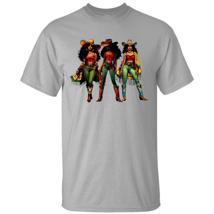 Black Cowgirl Western Rodeo Melanin Juneteenth Tall T-Shirt