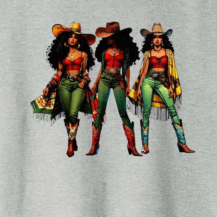 Black Cowgirl Western Rodeo Melanin Juneteenth Women's Crop Top Tee