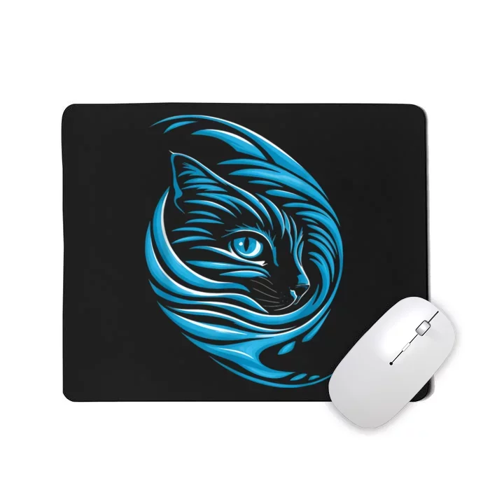 Blue Cat Wave For Kamala 47 Funny Cat Ladies Harris 2024 Mousepad