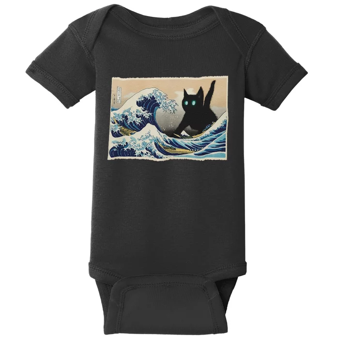 Blue Cats Wave For Kamala Funny Cat Lady Baby Bodysuit