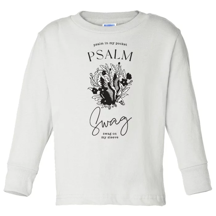 Boho Christian Women Psalm Swag Faithbased Jesus Graphic Toddler Long Sleeve Shirt