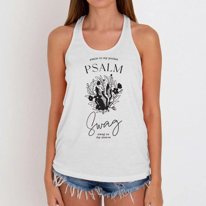 Boho Christian Women Psalm Swag Faithbased Jesus Graphic Women's Knotted Racerback Tank