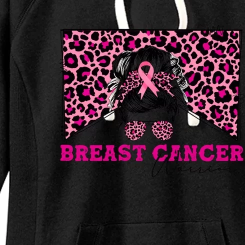 Breast Cancer Warrior Leopard Country Mama Western Pink Gift Women's Fleece Hoodie