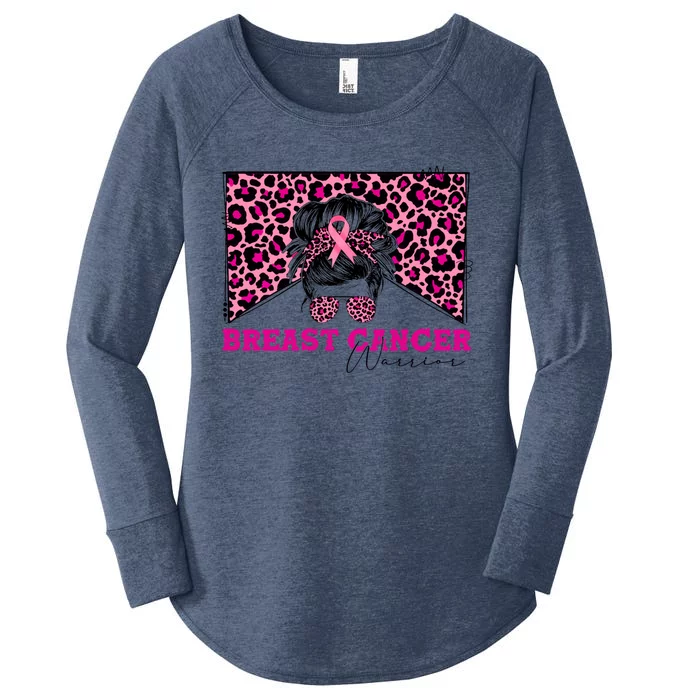 Breast Cancer Warrior Leopard Country Mama Western Pink Gift Women's Perfect Tri Tunic Long Sleeve Shirt